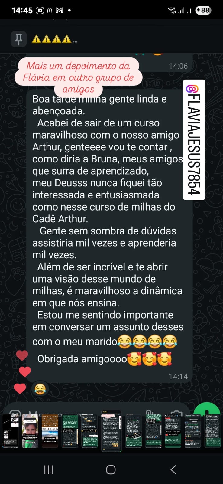 Depoimento de aluno satisfeito