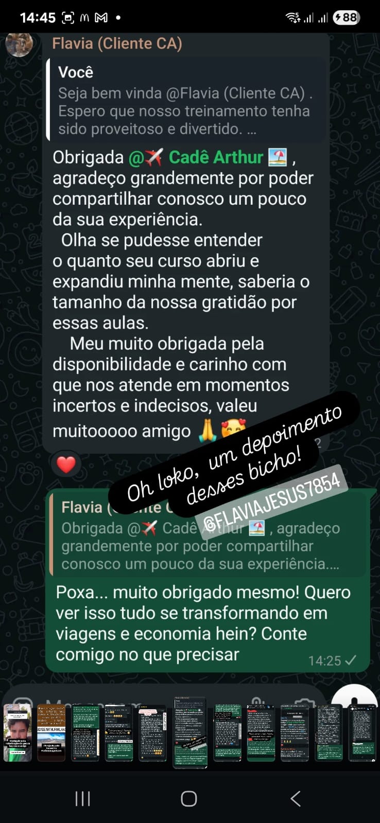 Depoimento de aluno satisfeito