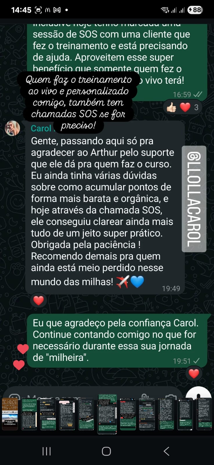 Depoimento de aluno satisfeito