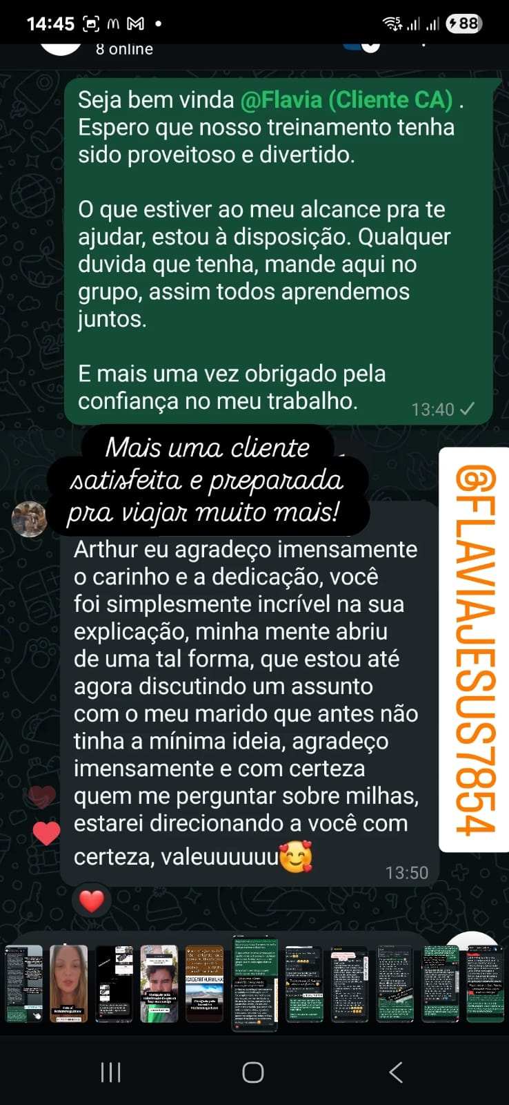 Depoimento de aluno satisfeito