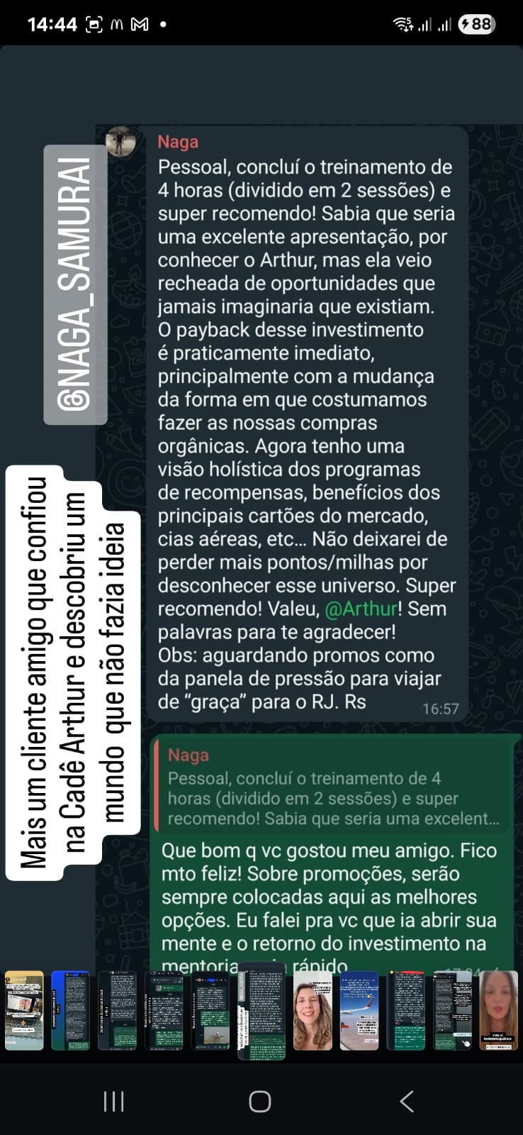 Depoimento de aluno satisfeito