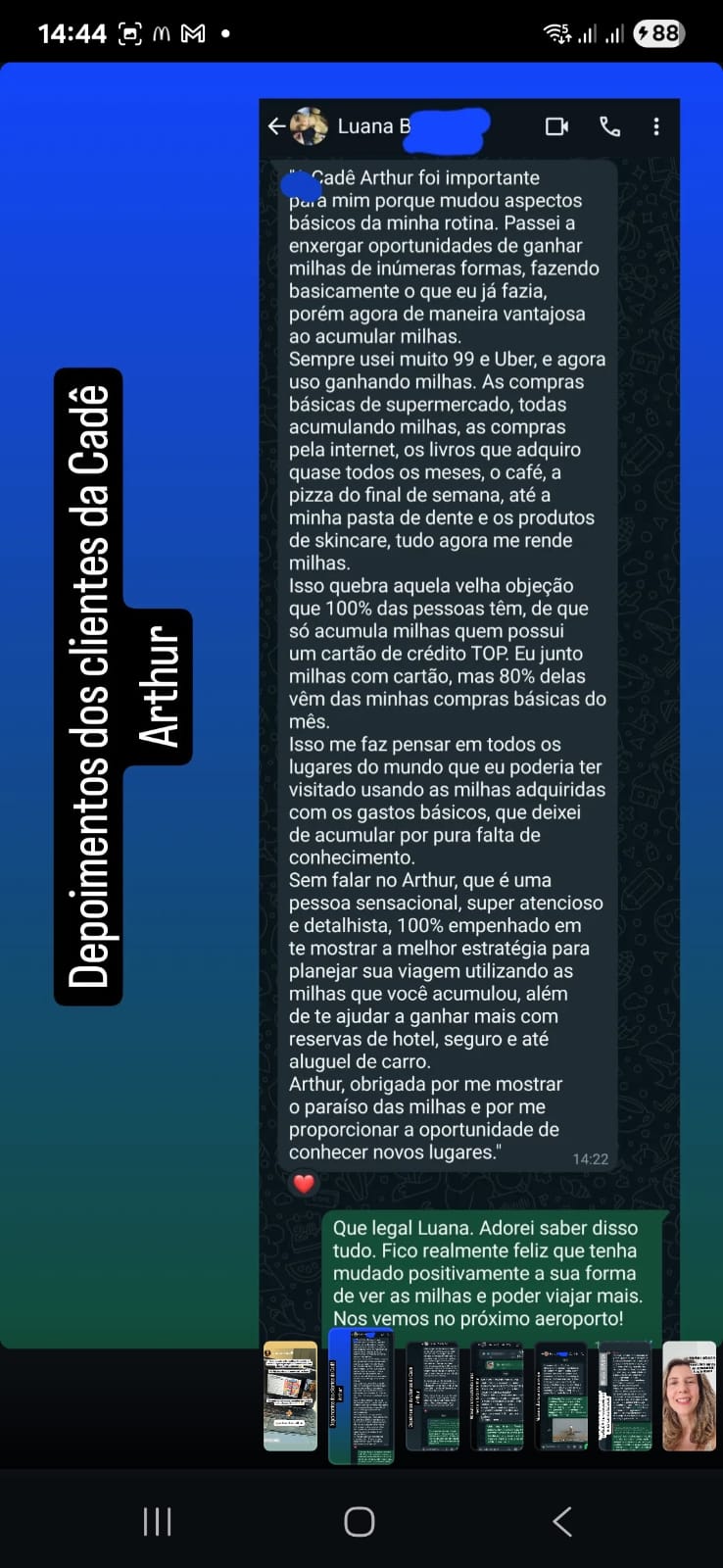 Depoimento de aluno satisfeito