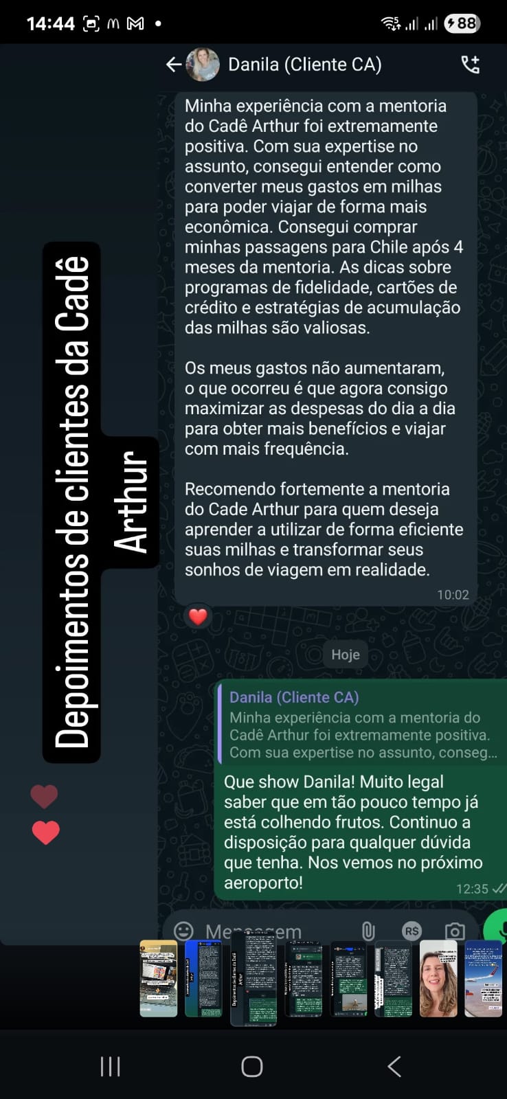 Depoimento de aluno satisfeito